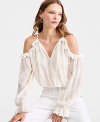 Guess Women's Emilia Long-Sleeve Cold Shoulder Top