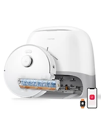 Roborock Qrevo Curv 2 Flow Robot Vacuum and Mop, SpiraFlow Real-Time Self-Cleaning Roller Mop, 20,000 Pa, Dual Zero-Tangle System, Ai Obstacle Avoidan