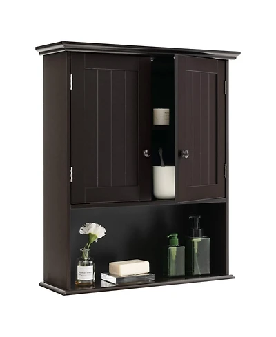 Volenca Wall-Mount Bathroom Storage Cabinet with Doors and Shelves Organizer