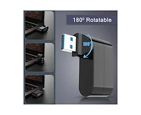 Risokeys Rotatable 4 Port Usb 3.0 Hub with 180° Swivel, 5Gbps SuperSpeed & Usb C Pd In Port