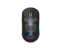 Risokeys Tri-Mode Wireless Gaming Mouse, Honeycomb Hollow Design, Rgb Backlight, 3600 Dpi Adjustable, 750mAh Rechargeable, 2.4G+BT3.0+BT5.0