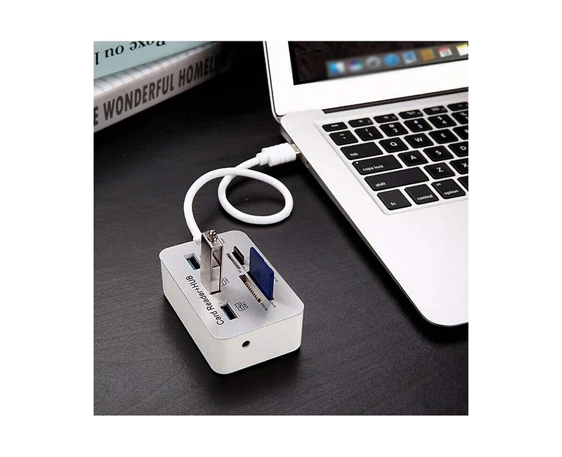 Risokeys 7-in-1 Usb 3.0 Hub with Multi-Card Reader, Portable Adapter for Laptop/Desktop, Ideal for Photographers,Content Creators
