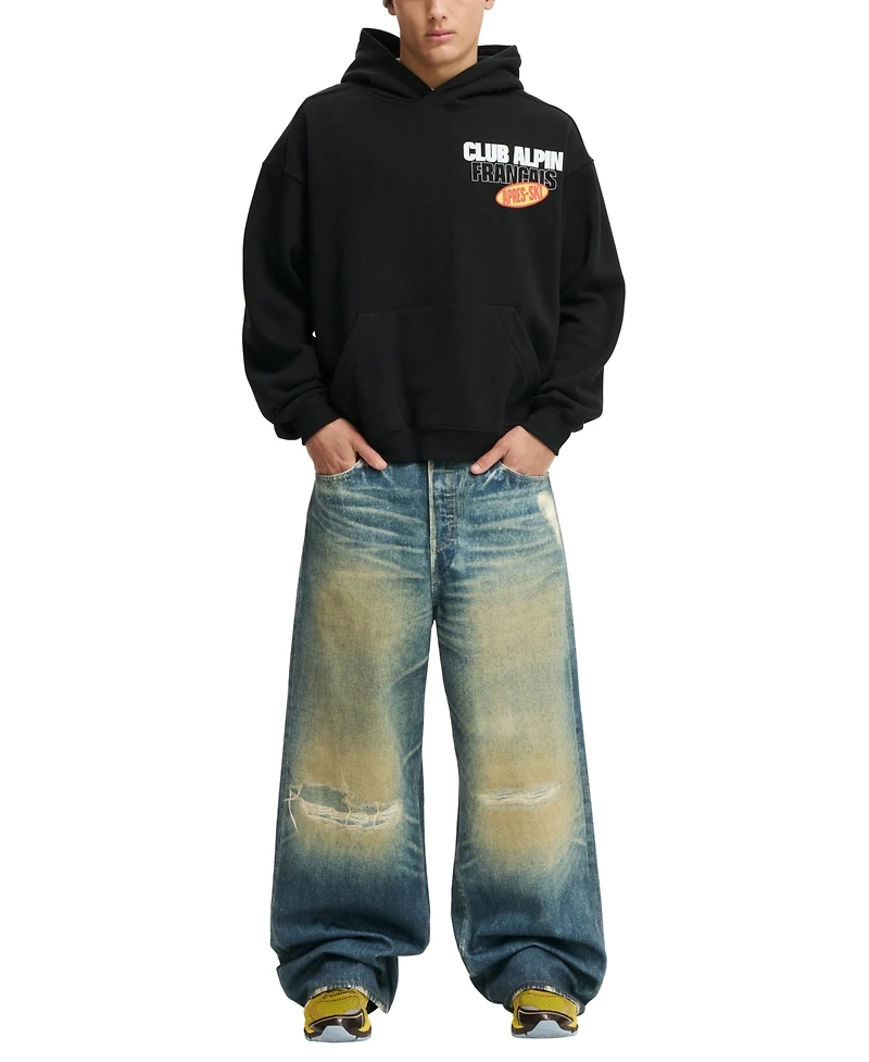 Cotton On Men's Fleece Long-Sleeve Hooded Sweatshirt