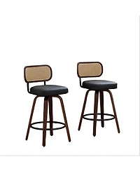 Boyel Living Set of 2 Swivel Pu Bar Stools with Padded 3.5-inch Seat Cushion for Dining Pup