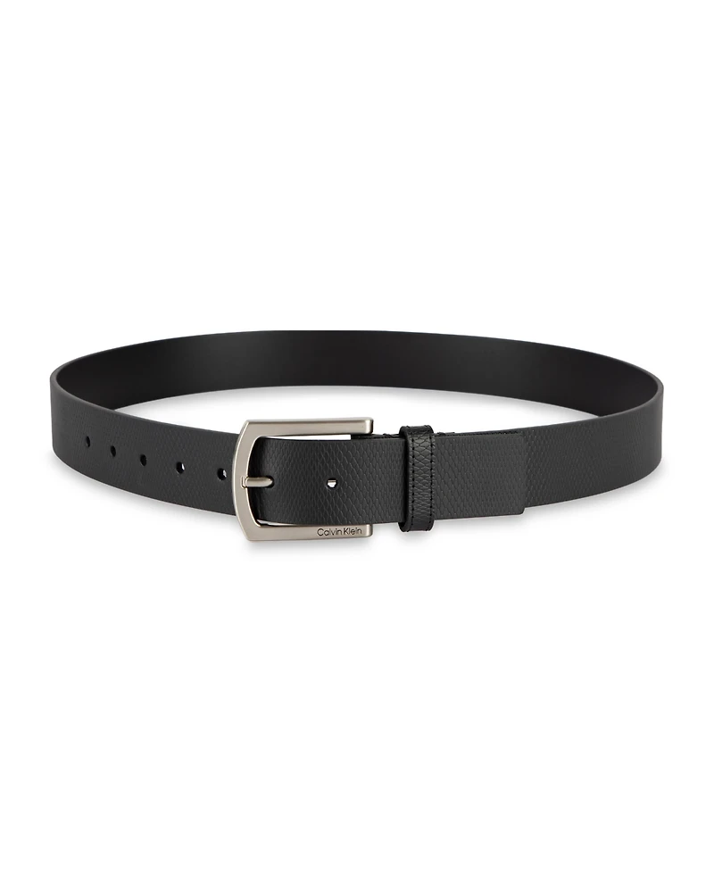 Calvin Klein Men's Embossed Leather Dress Belt