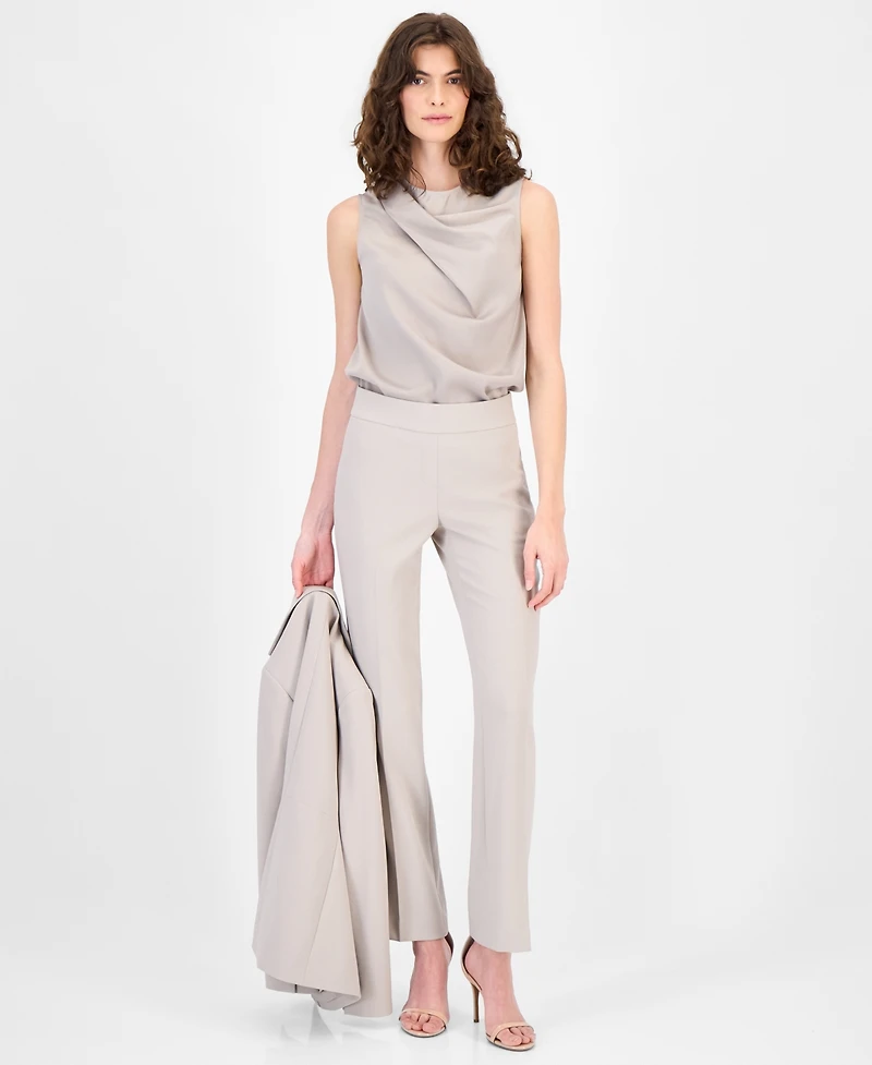 Anne Klein Women's Sleeveless Pleated Asymmetrical Top