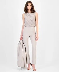 Anne Klein Women's Sleeveless Pleated Asymmetrical Top