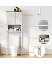 Homfan 23.6 Inches Wide Toilet Rack with Over The Storage Cabinet , Small Freestanding Space Saver