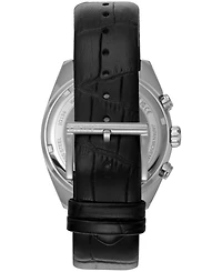 Dkny Men's Chronograph Black Dial Leather Strap Watch, 42mm