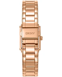 Dkny Women's Dark Blue Dial Crystal Accented Case Rose-Gold Tone Stainless Steel Bracelet Watch, 23 x 30mm