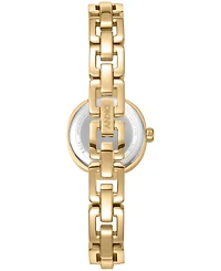 Dkny Women's Chamoagne Crystal Accented Dial Gold-Tone Stainless Steel Open Link Bracelet Watch, 24mm