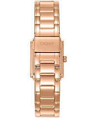 Dkny Women's Crustal Dial Crystal Accented Dial Red-Gold Tone Stainless Steel Bracelet Watch, 23 x 30mm