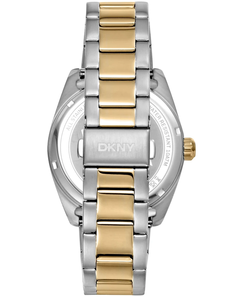 Dkny Men's Day Date Green Dial Two-Tone Gold Stainless Steel Bracelet Watch, 41mm