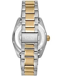 Dkny Men's Day Date Green Dial Two-Tone Gold Stainless Steel Bracelet Watch, 41mm