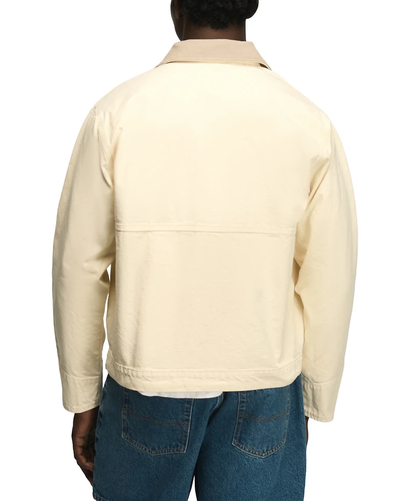 Lucky Brand Men's Spread Collar Canvas Chore Jacket