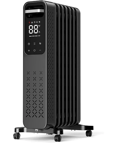Cowsar 1500W Oil Filled Radiator Heater with Digital Thermostat & Timer