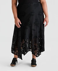 And Now This Trendy Plus Embroidered Cotton Midi Skirt, Macy's Exclusive