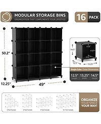 Sorbus -Cube Storage Organizer Cubby Shelf for Closet, Toys, Books, and More Space-Saving Bookshelf Bedroom, Living Room