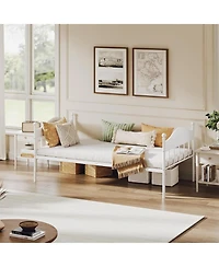 gaomon Twin Daybed Without Trundle, Sturdy Metal Foldable Bed Frame, Metal Double-Sized Sofa Bed