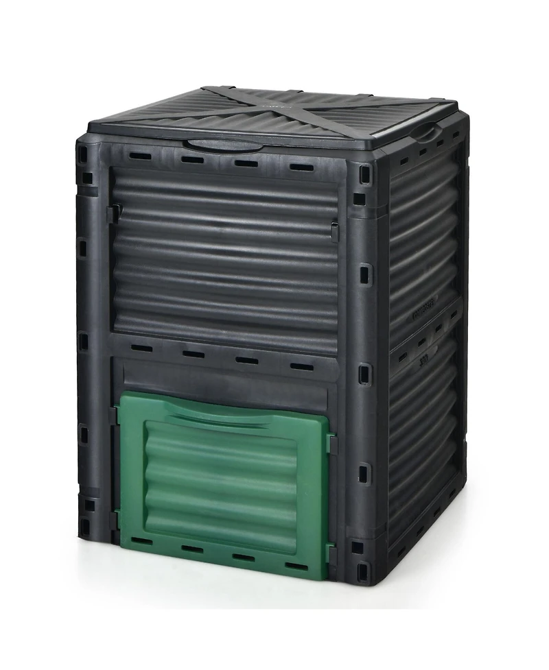 Costway 80 Gallon Compost Bin Garden Waste Container Grass Food Trash Barrel Fertilizer