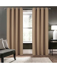 Olivia Gray 100% Polyester 250 Gsm Basket Weave Ian Luxury Jacquard Blackout Grommet Curtain Panel