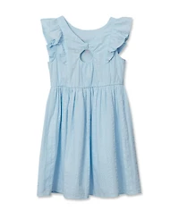 Lands' End Girls Short Sleeve Seersucker Dress