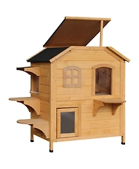 Zeus & Ruta 2-Story Outdoor Weatherproof Cat Enclosure