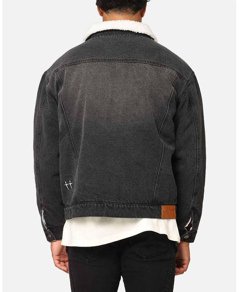 Saint Morta Men's Sherpa Boxy Denim Jacket