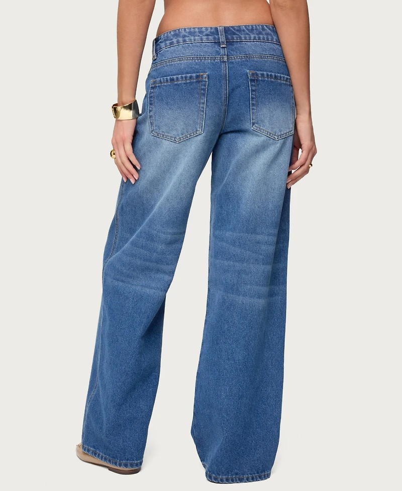Edikted Women's Lauryn Low Rise Baggy Jeans