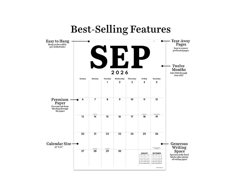 Tf Publishing Paper Goods July 2026 - June 2027 Medium Art Poster Wall Calendar