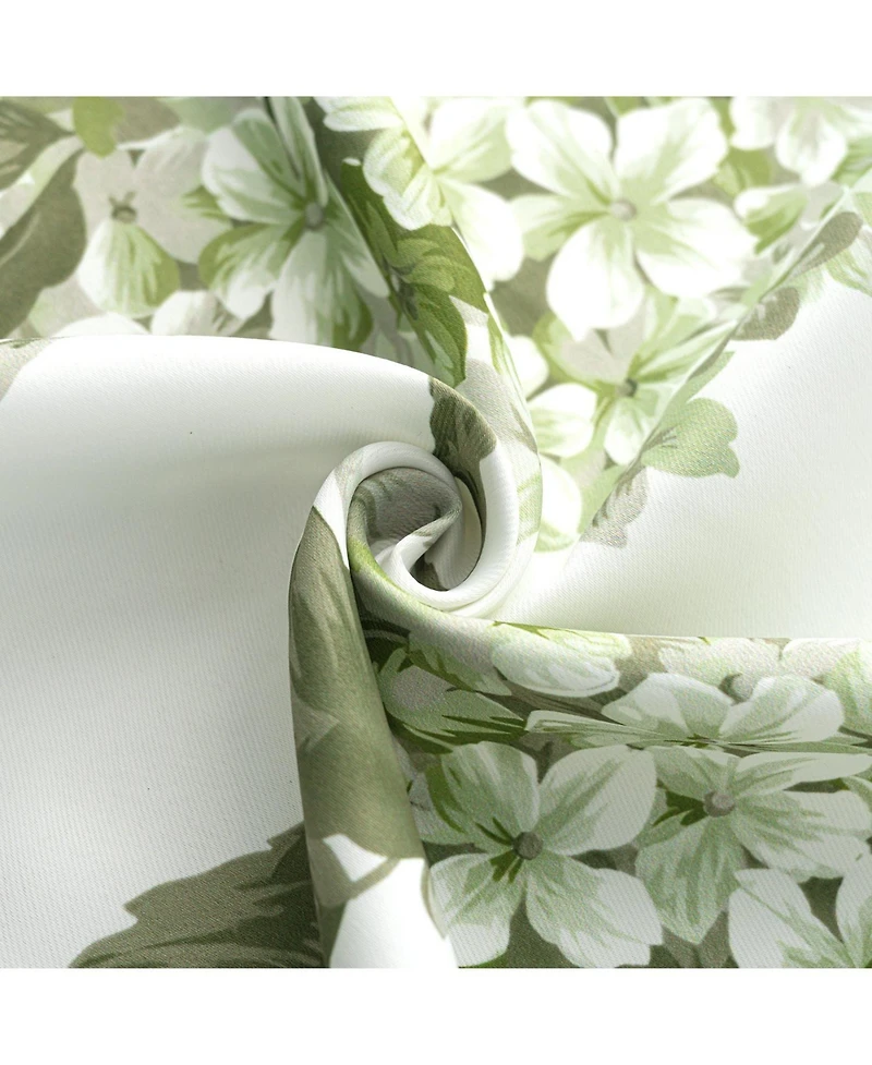 Olivia Gray 100% Polyester 200 Gsm Hydrangea Printed Blackout Grommet Curtain Panel 54" x 90
