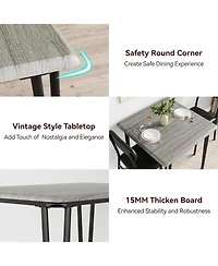 gaomon Small Dining Table Set for 2, Kitchen and Chairs of 3Pcs Room with 2 Upholstered
