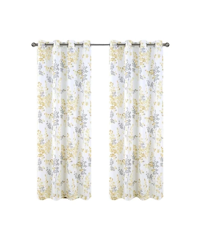 Olivia Gray 100% Polyester Aiden Printed Textured Grommet Curtain Panel