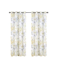 Olivia Gray 100% Polyester Aiden Printed Textured Grommet Curtain Panel