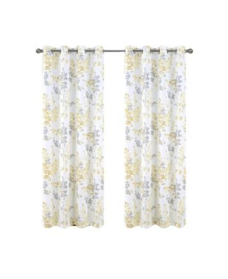 Olivia Gray 100 Polyester Aiden Printed Textured Grommet Curtain Panel