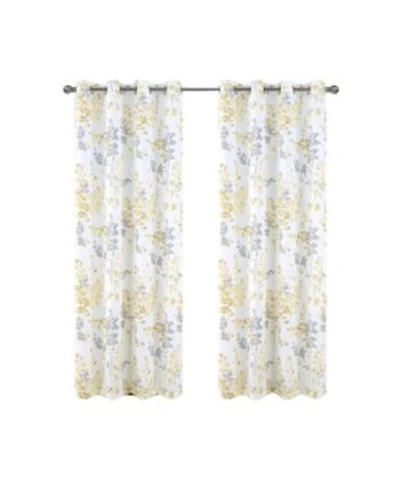 Olivia Gray 100 Polyester Aiden Printed Textured Grommet Curtain Panel