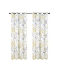 Olivia Gray 100 Polyester Aiden Printed Textured Grommet Curtain Panel