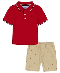 Tommy Hilfiger Boys 2T-7 2-Piece Knit Woven Short Set