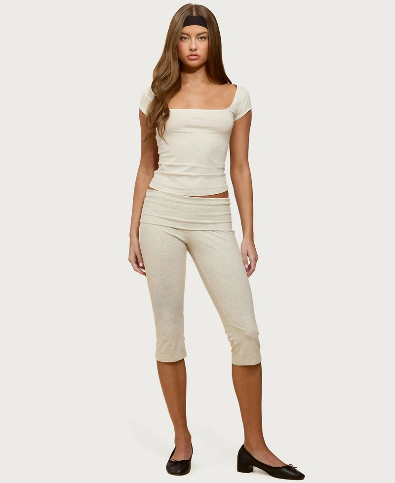 Edikted Women's Rocio Foldover Capri Pants