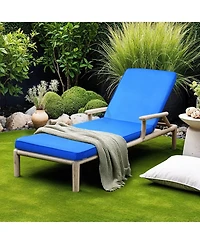 Mecale Chaise Lounge Cushion, Waterproof Fade-Resistant Outdoor Replacement Sun Lounger Cushion with Ties