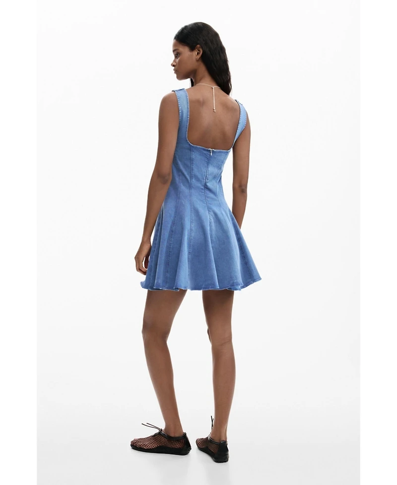 Desigual Women's Skater dress denim effect