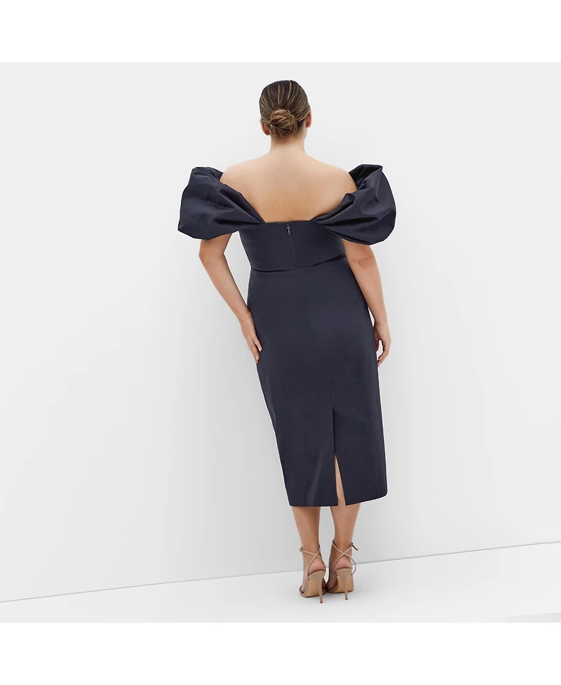 City Chic Women's Elyse Off Shoulder Midi Dress