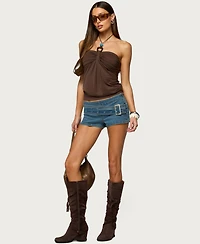 Edikted Women's Itzel Ring Gathered Halter Top