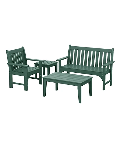 WestinTrends 4-Piece Hdpe Outdoor Patio Furniture Couch Set