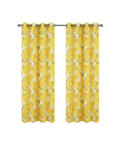 Olivia Gray 100 Polyester 200 Gsm Blossom Printed Blackout Grommet Curtain Panel 54 X22 X 84 X22