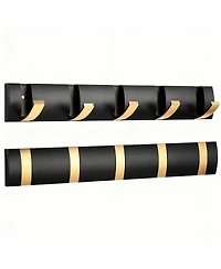 Yigii 5-Drawer Retractable Aluminum Wall Hanger for Coats, Hats, Scarves