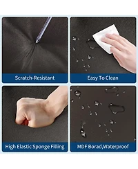 gaomon Dining Table Set for 2 w/Counter Height & Upholstered Bar Stools, 3Pcs Kitchen with Footrest Corner Protector