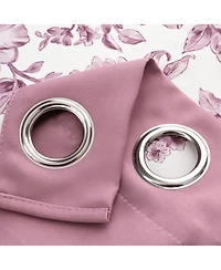 Olivia Gray 100% Polyester 190 Gsm Eloise Reversible Blackout Grommet Curtain Panel 54" x 90" Purple