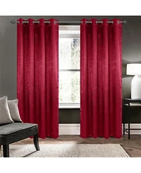 Olivia Gray 100% Polyester 200 Gsm Arlo Embossed Blackout Grommet Curtain Panel 54" x 90"
