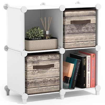 Sorbus 4-Cube Storage Organizer Cubby Shelf for Closet, Toys, Books, and More Space-Saving Bookshelf Bedroom, Living Room, or Office